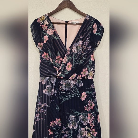 Kay Unger Ricarda Navy Floral Maxi Dress Sz 8 - Picture 11 of 15